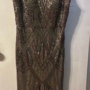Glamorous‎ Sequin Midi Dress in Brown